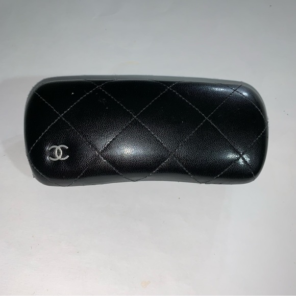 CHANEL two-tone Gray/Black NARROW Rx eyeglass FRAMES w/clamshell case - Picture 13 of 13